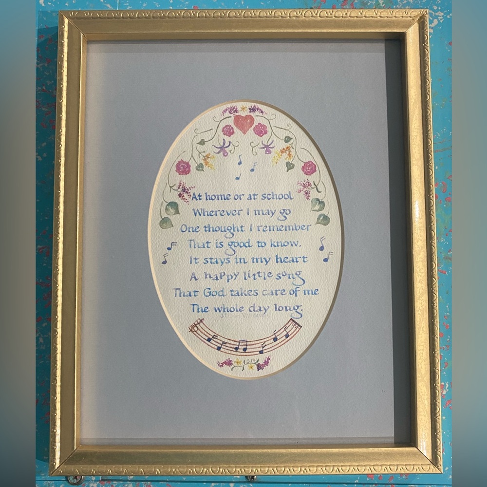 Framed Sweat Inspirational Wall Art with Floral Design for a child’s room